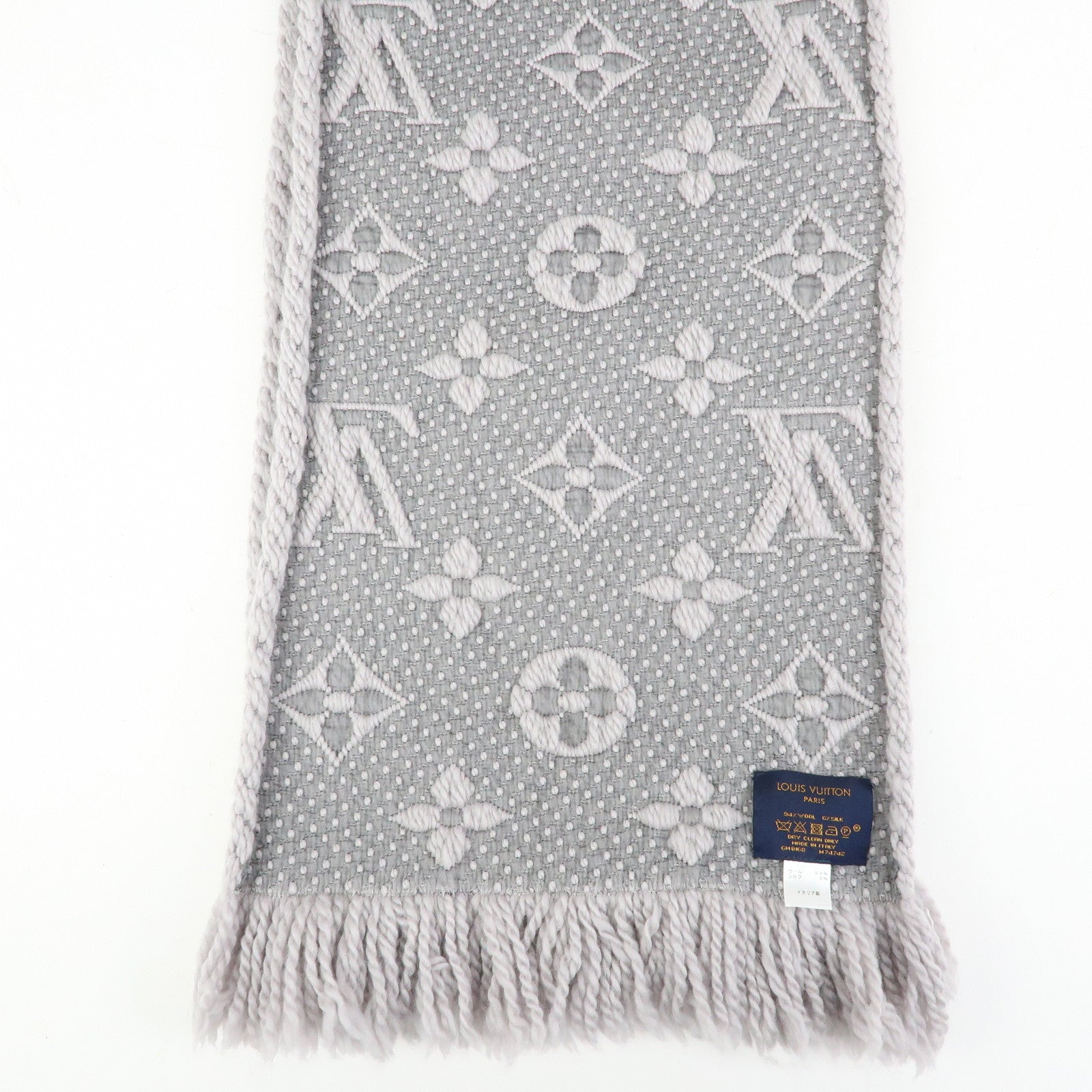 Louis Vuitton Monogram Escharp Logomania Scarf Gris Perle M74742