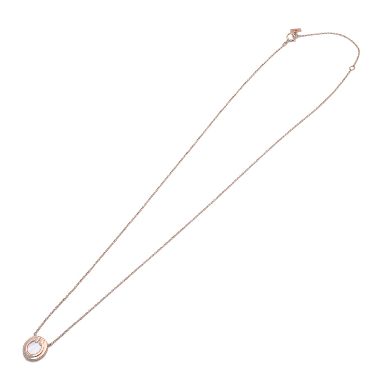Tiffany & Co T to Circle Shell Necklace K18 750PG Rose Gold