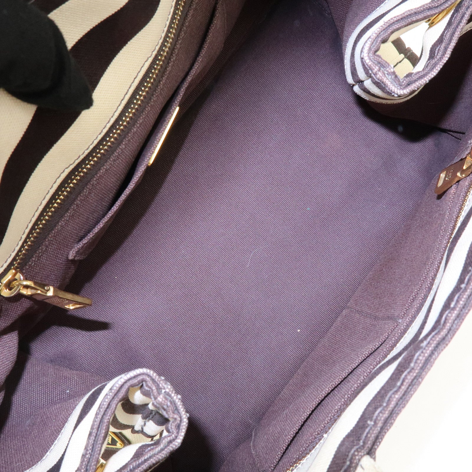 PRADA Canapa Triangle Logo Canvas 2Way Hand Bag Shoulder Bag B2642B