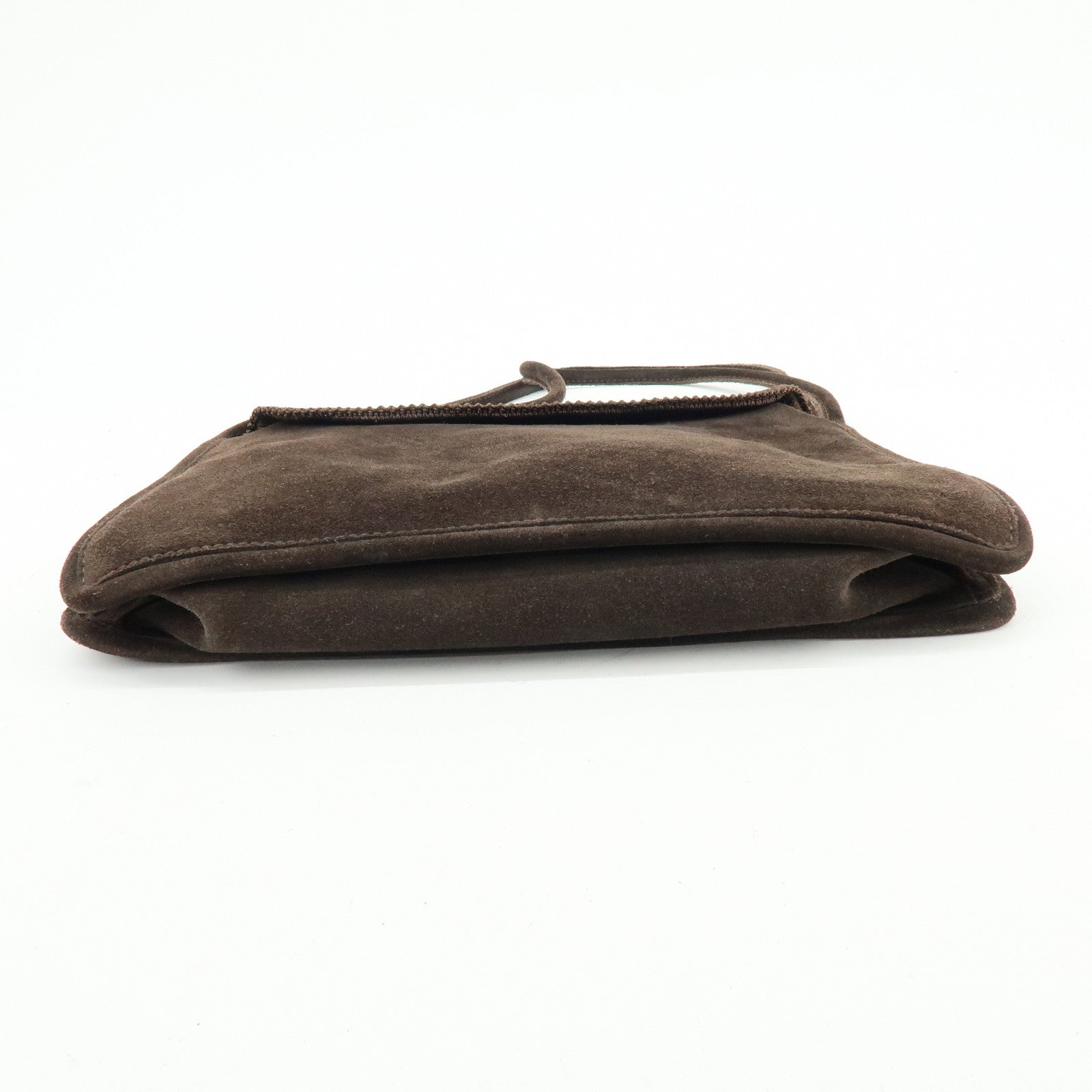 BOTTEGA VENETA Suede Shoulder Bag Tote Bag Dark Brown