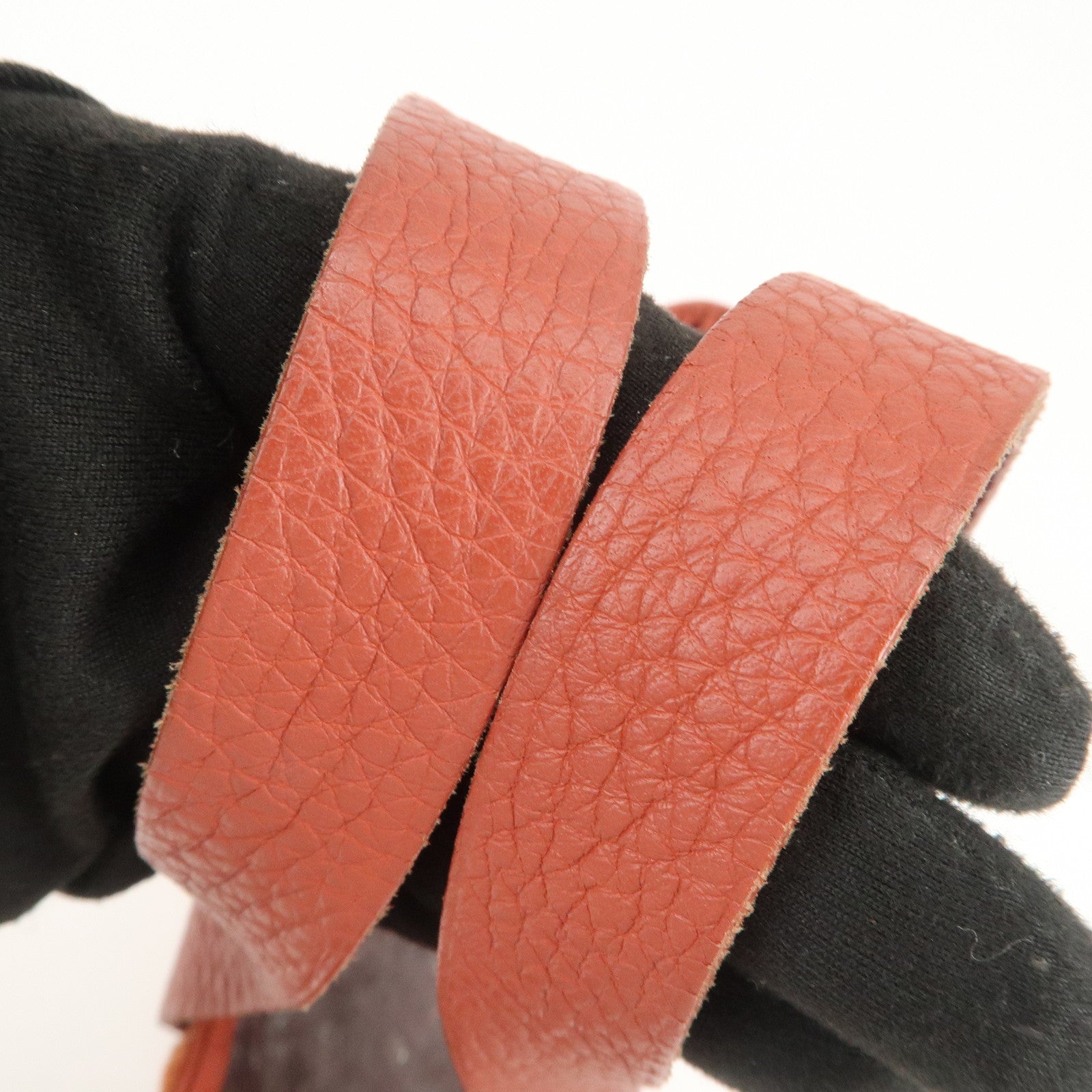 HERMES Amedaba PM Wool Canvas Leather Mini Tote Hand Bag Orange