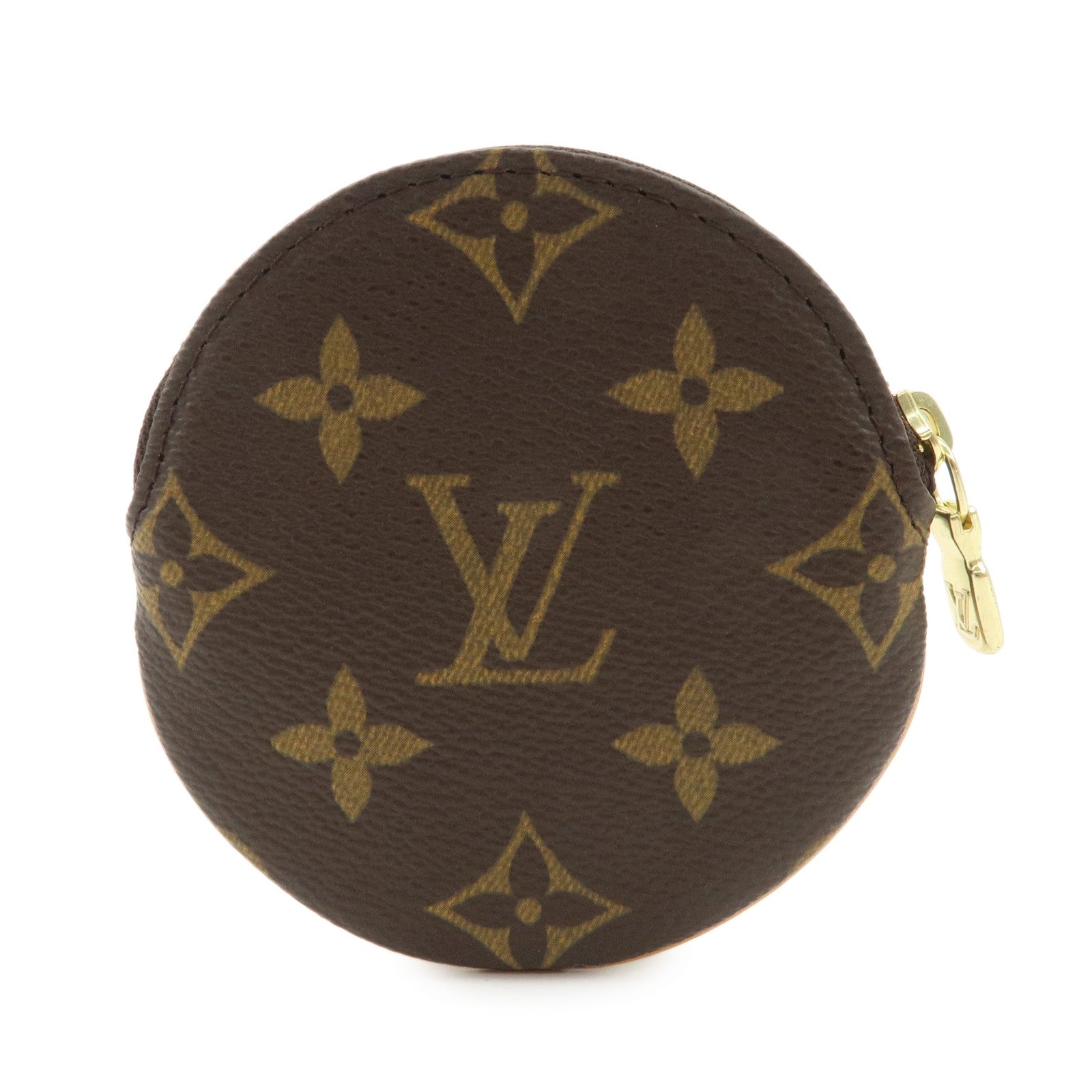 Louis Vuitton Monogram Porte Monnaie Rond Coin Case Brown M61926 Used
