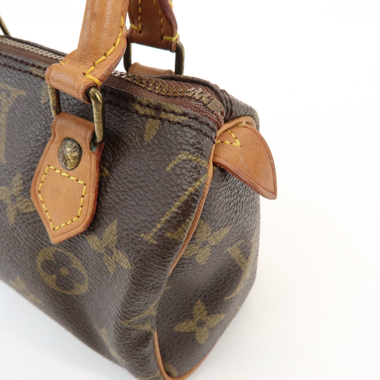 Louis Vuitton Monogram Mini Speedy Hand Bag & Strap Brown M41534