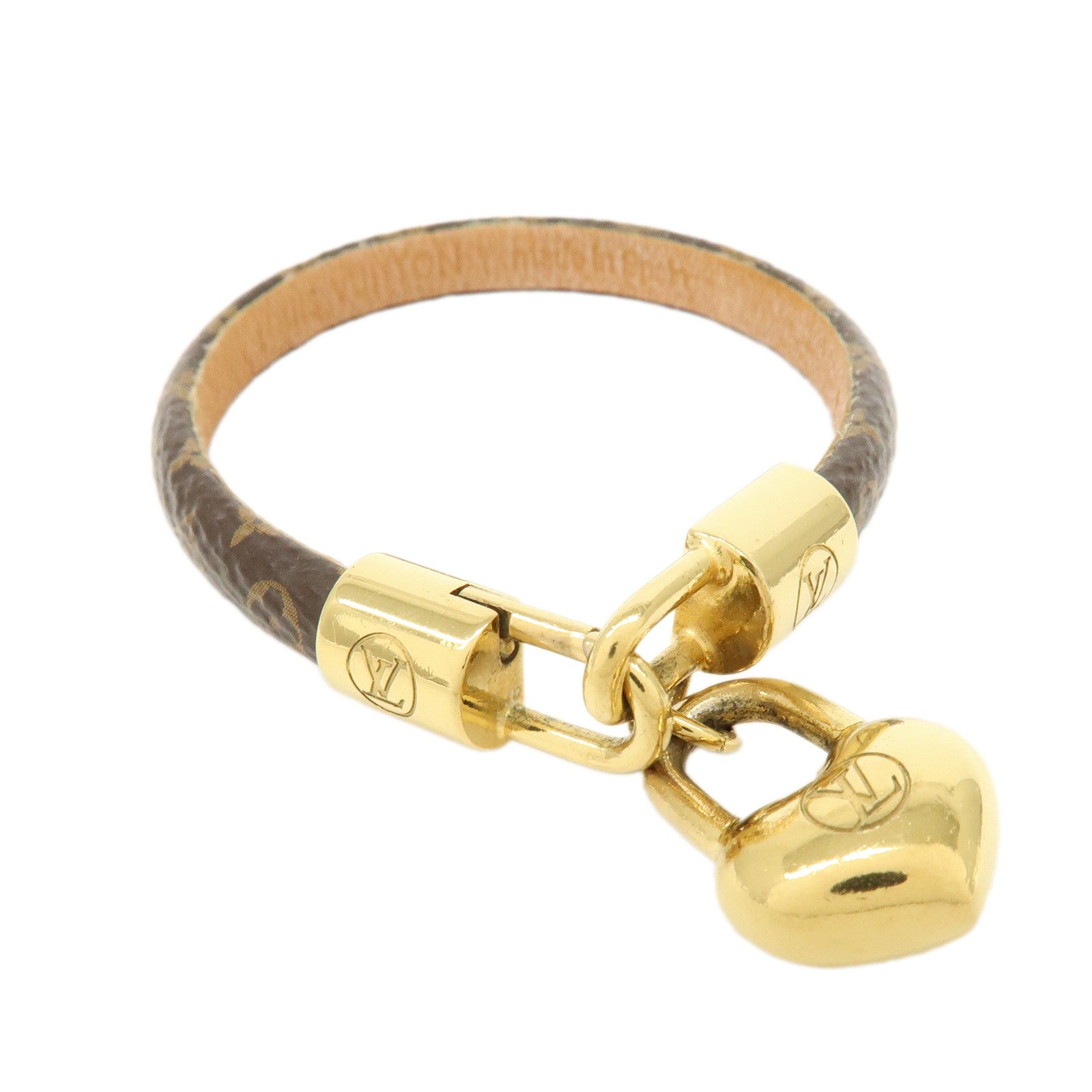 Louis Vuitton Monogram Bracelet Crazy In Lock Size 17 Brown M6451
