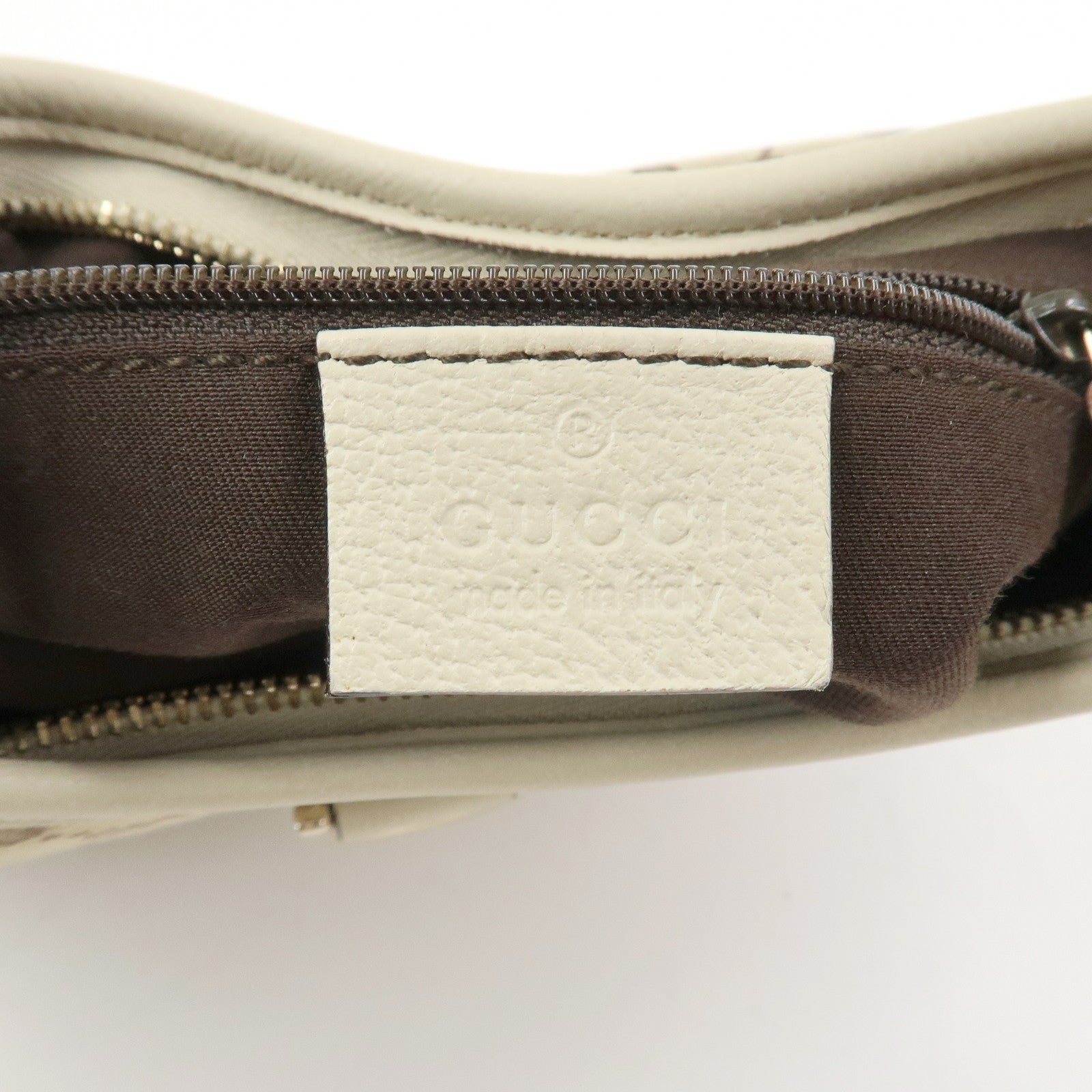 GUCCI Abbey GG Canvas Leather Shoulder Bag Brown Ivory 130738