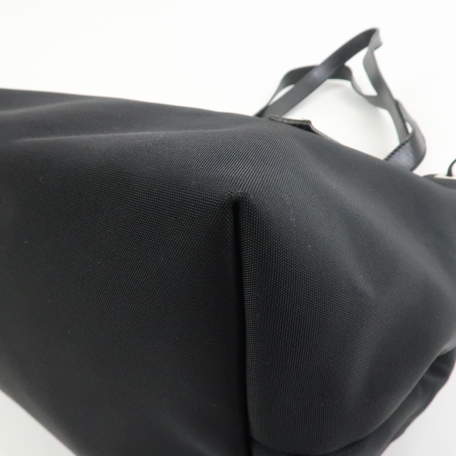 GUCCI Logo Nylon Leather Tote Bag Shoulder Bag Black 019・0493
