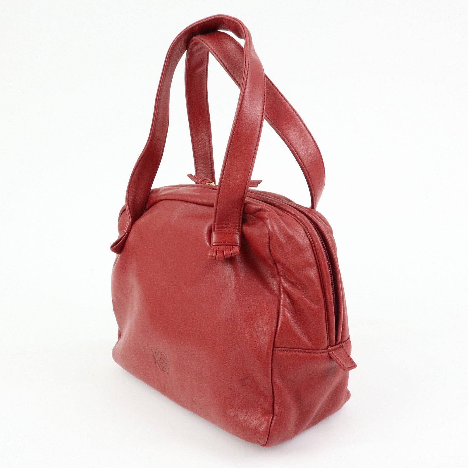 LOEWE Anagram Nappa Leather Hand Bag Shoulder Bag Red