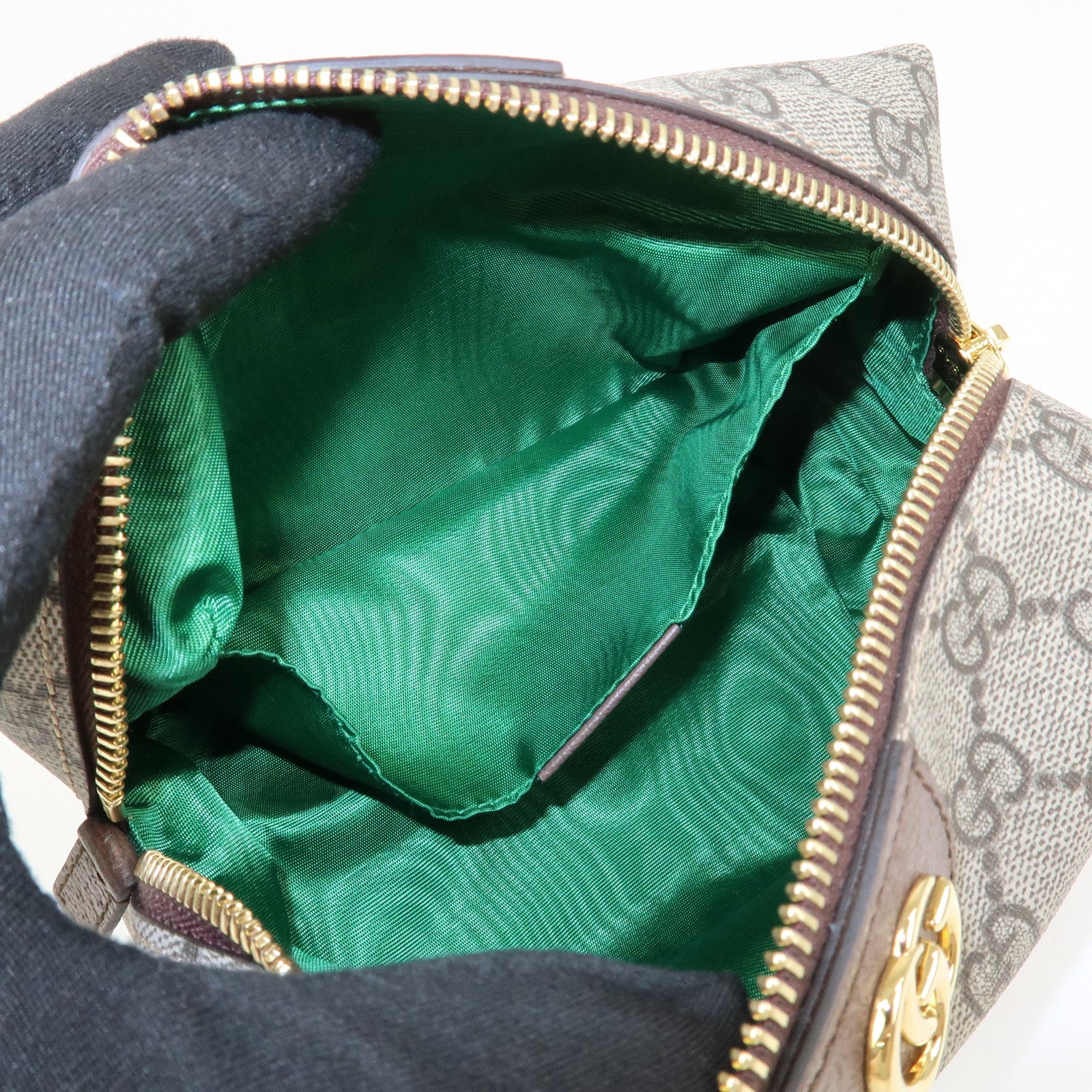 GUCCI GG Marmont GG Supreme Cosmetic Pouch Beige Brown 548393