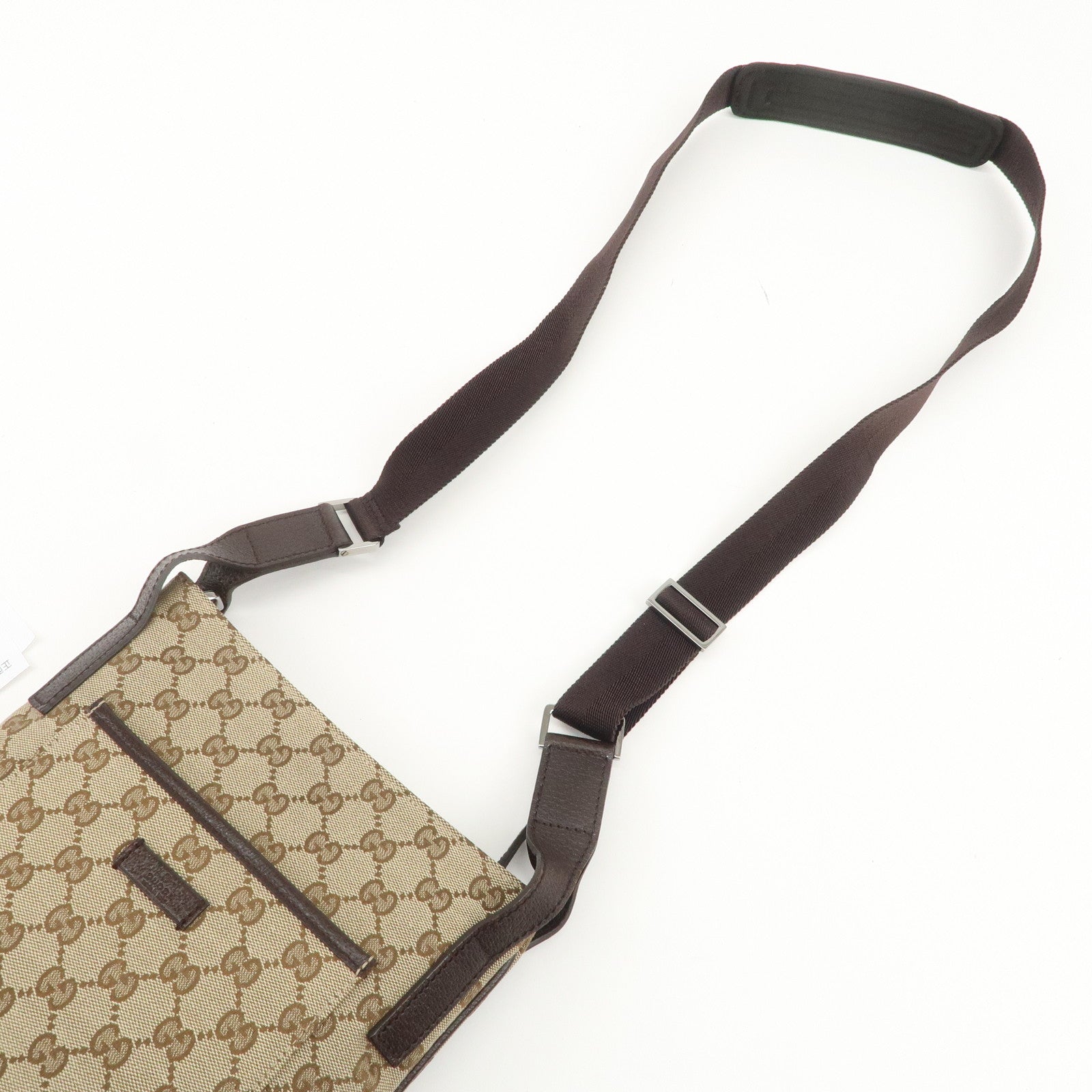GUCCI GG Canvas Leather Shoulder Bag Crossbody Bag Beige 122793