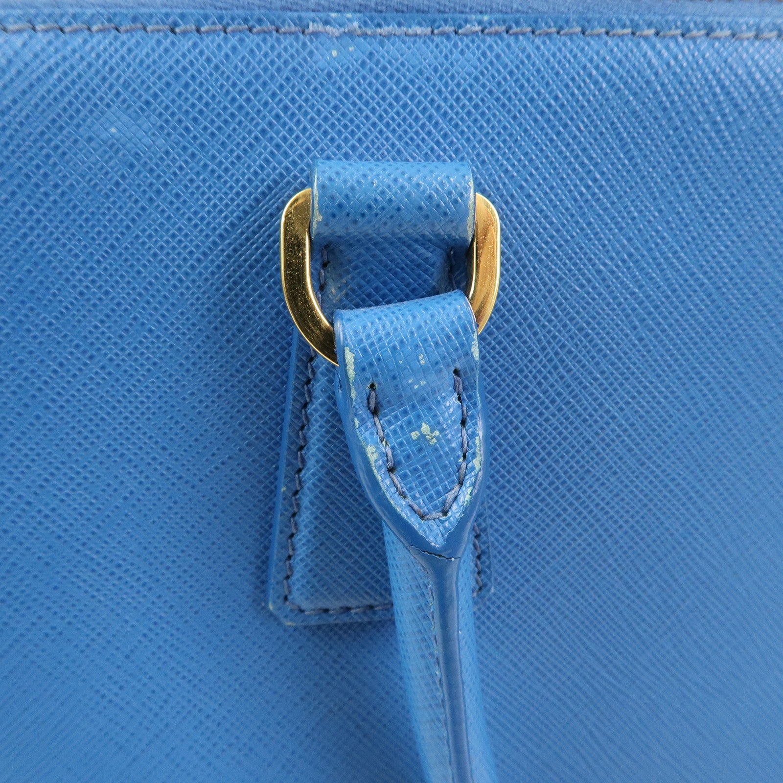 PRADA Triangle Logo Galleria Saffiano Leather 2Way Bag Blue 1BA274