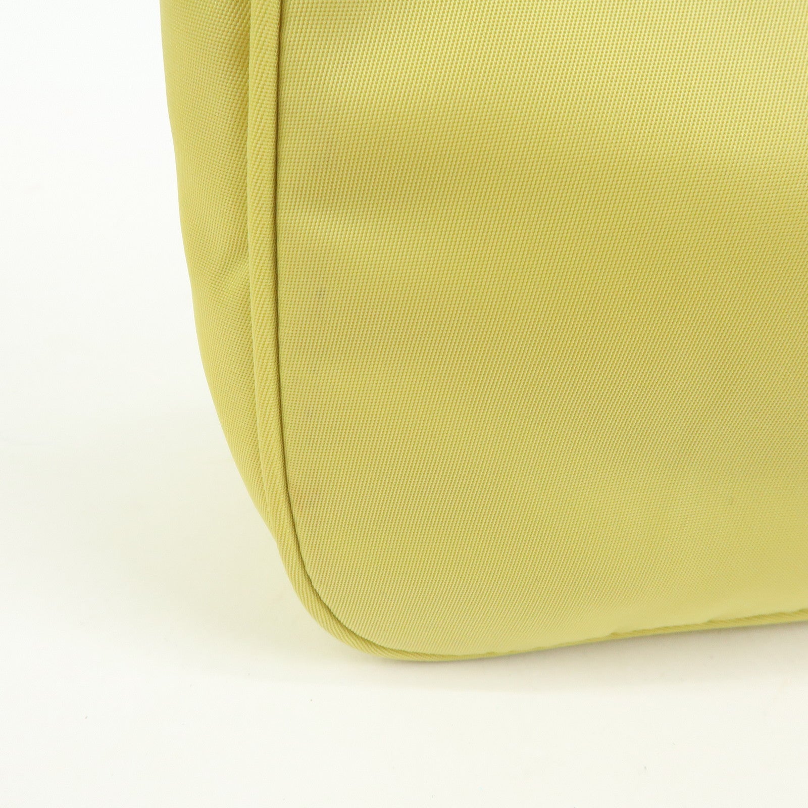 PRADA Triangle Logo Nylon Mini Hand Bag Pouch Yellow
