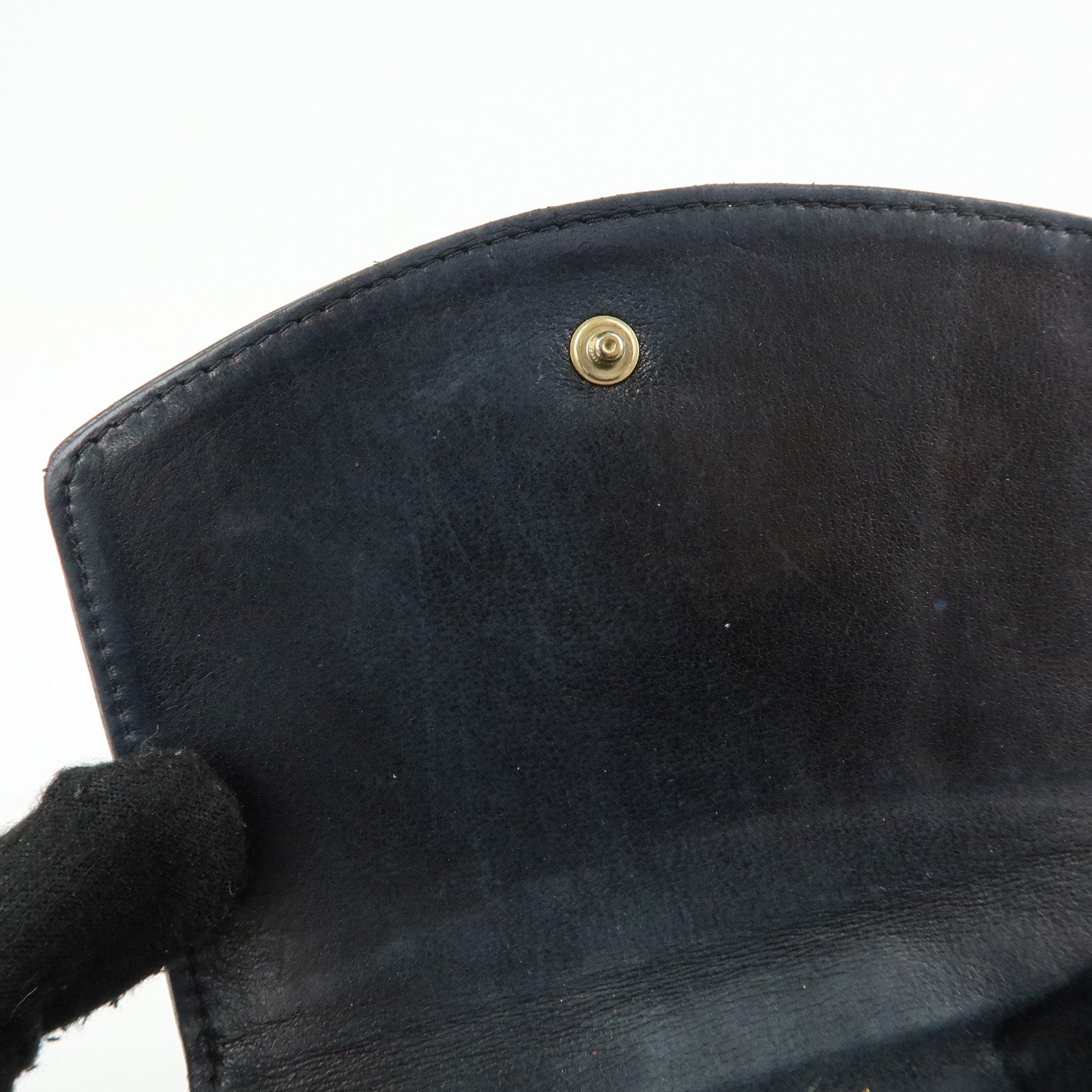 CHANEL COCO Mark Cavairskin Compact Wallet Black