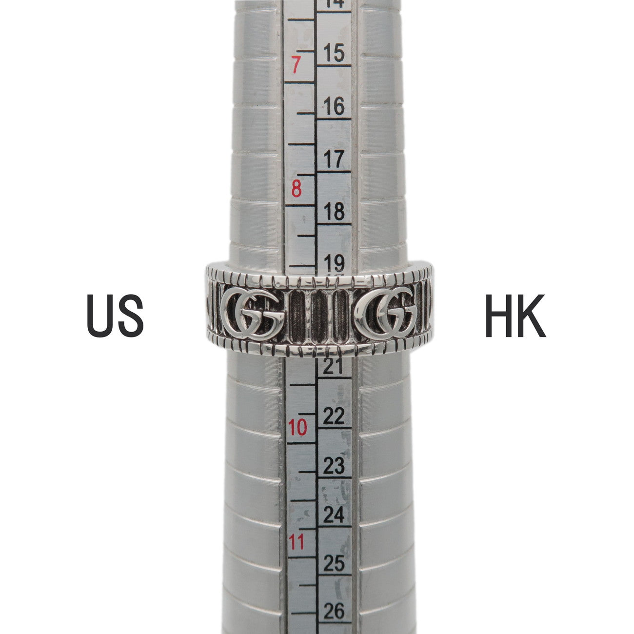 GUCCI Double G Wide Ring SV925 Silver #20 US9 EU59.5 HK20 551899