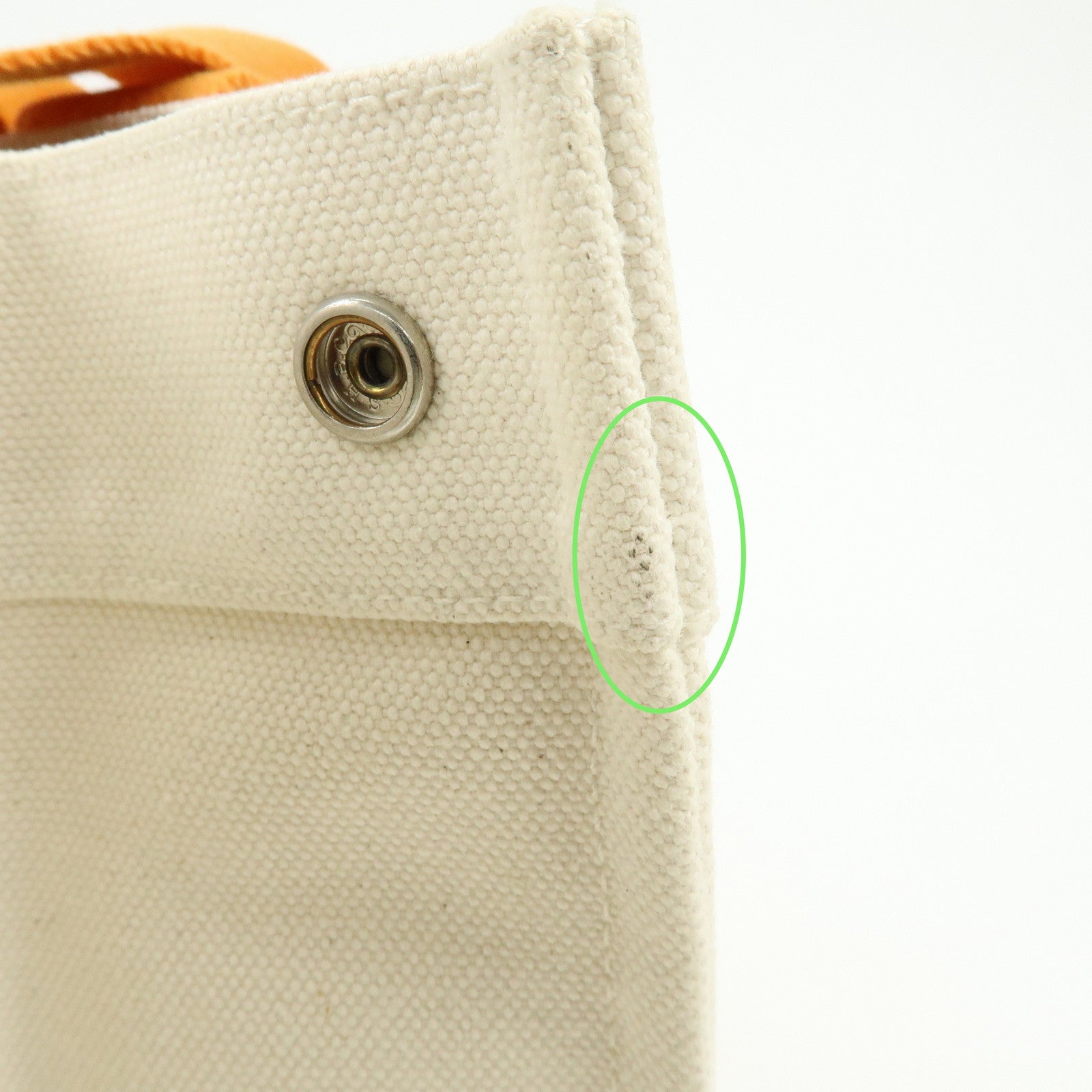 HERMES Bora Bora PM Canvas Tote Bag Hand Bag Natural Orange