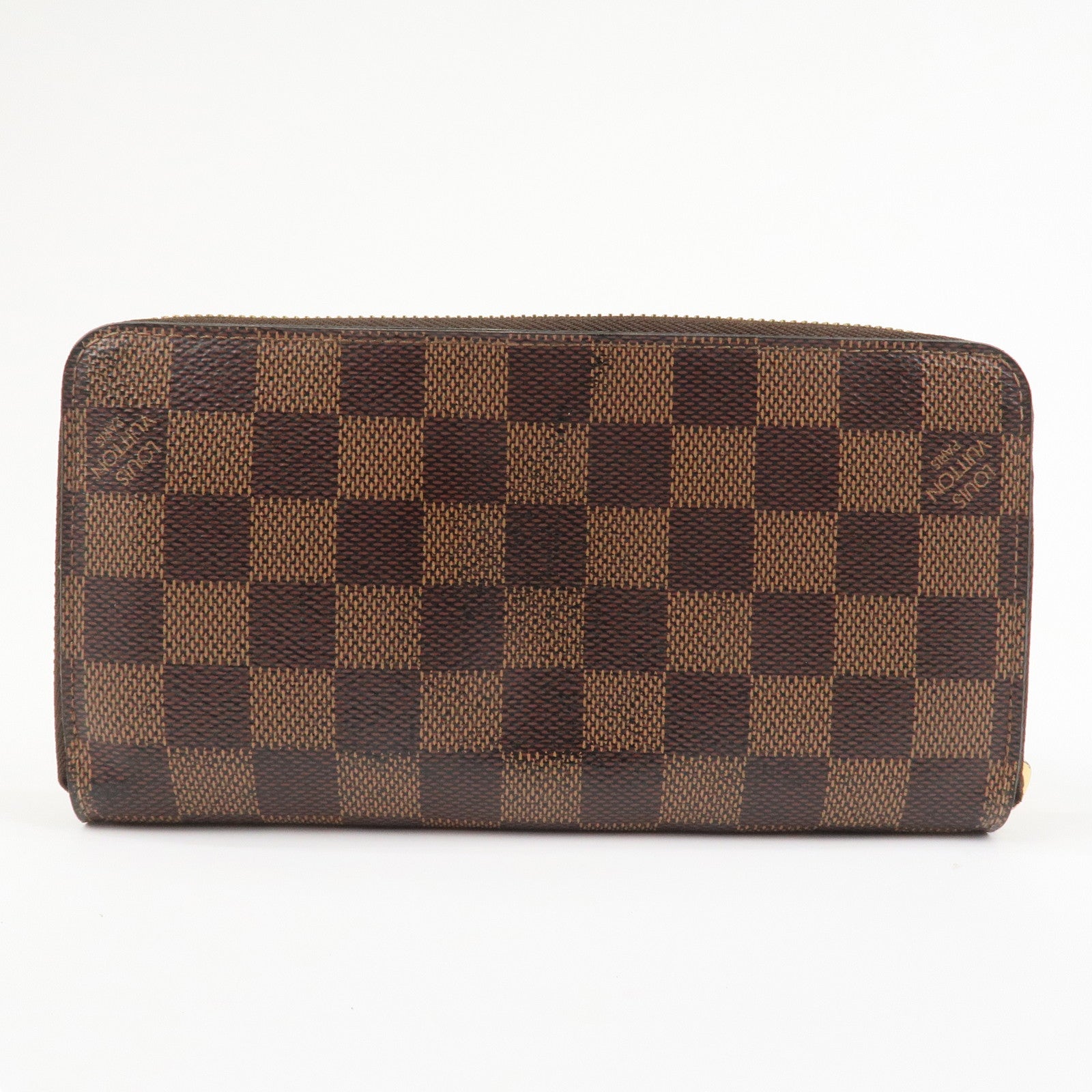 Louis Vuitton Damier Canvas Zippy Wallet Old Style Brown N60015