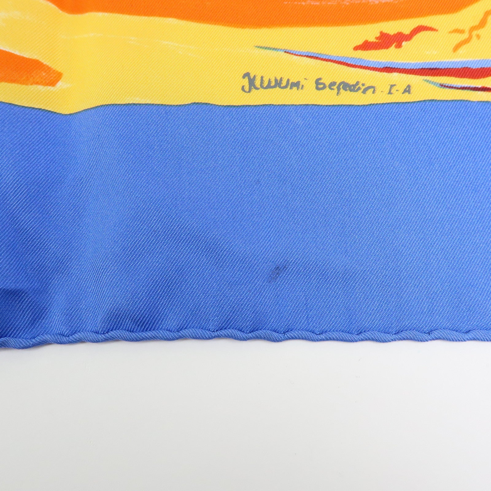 HERMES Carre 90 Silk 100% Scarf Smiles in Third Millenary Blue