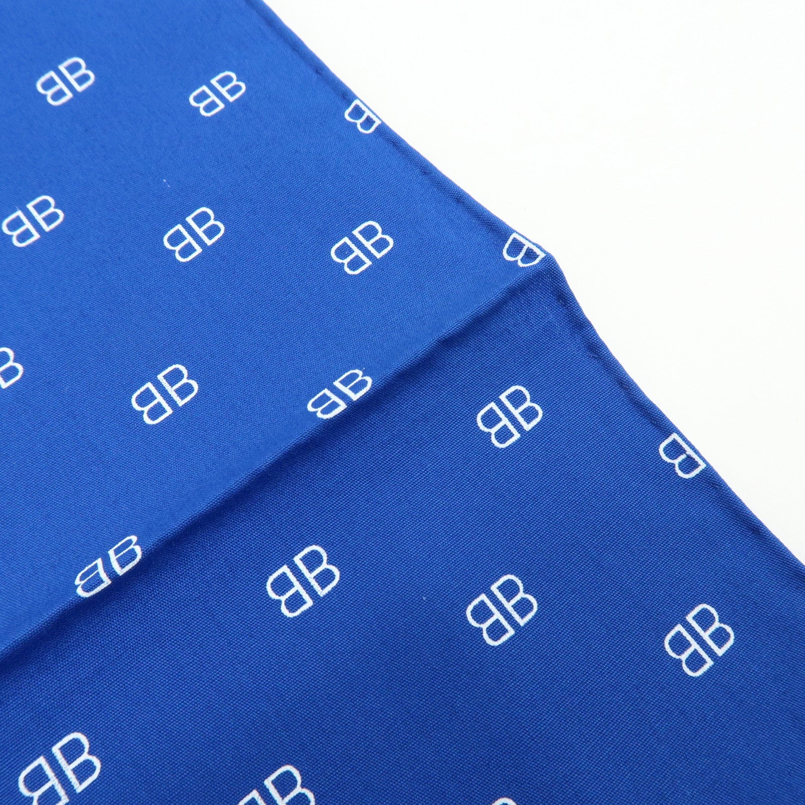 BALENCIAGA BB Logo Cotton 100% Scarf Tokyo Limited Blue
