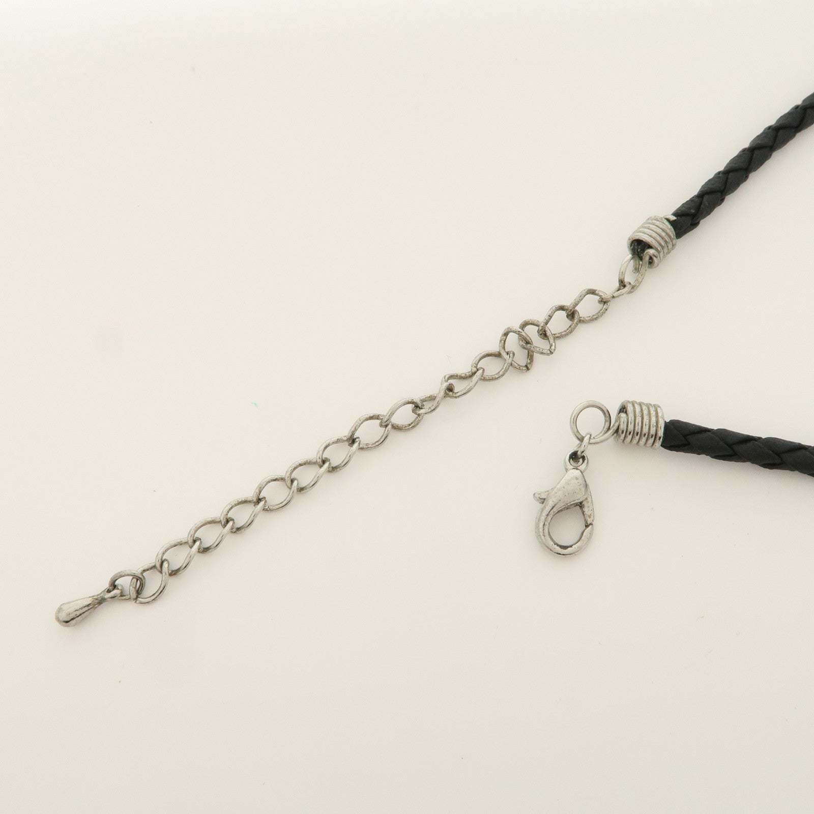 FENDI Coin Motif Leather Metal Necklace Gold Black