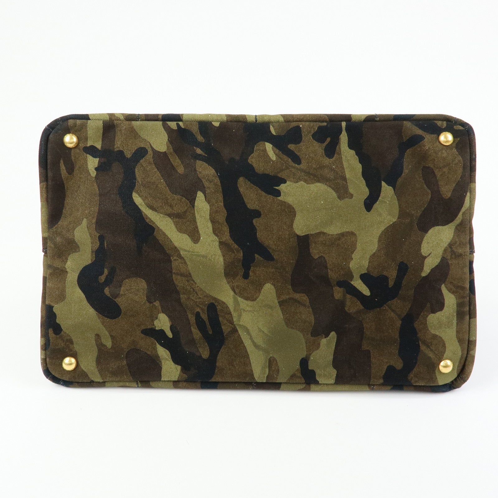 PRADA Triangle Logo Canapa Large Canvas Tote Bag Camouflage B1872B