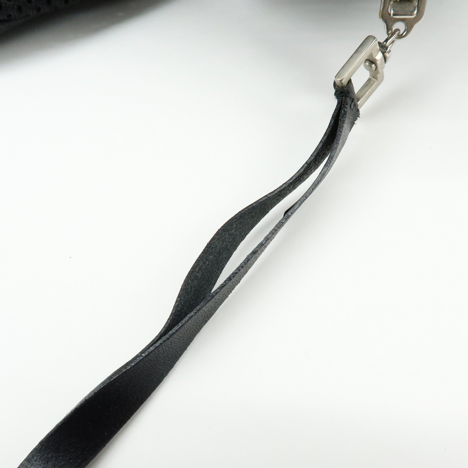 PRADA Mesh Leather Tote Bag Shoulder Bag Black