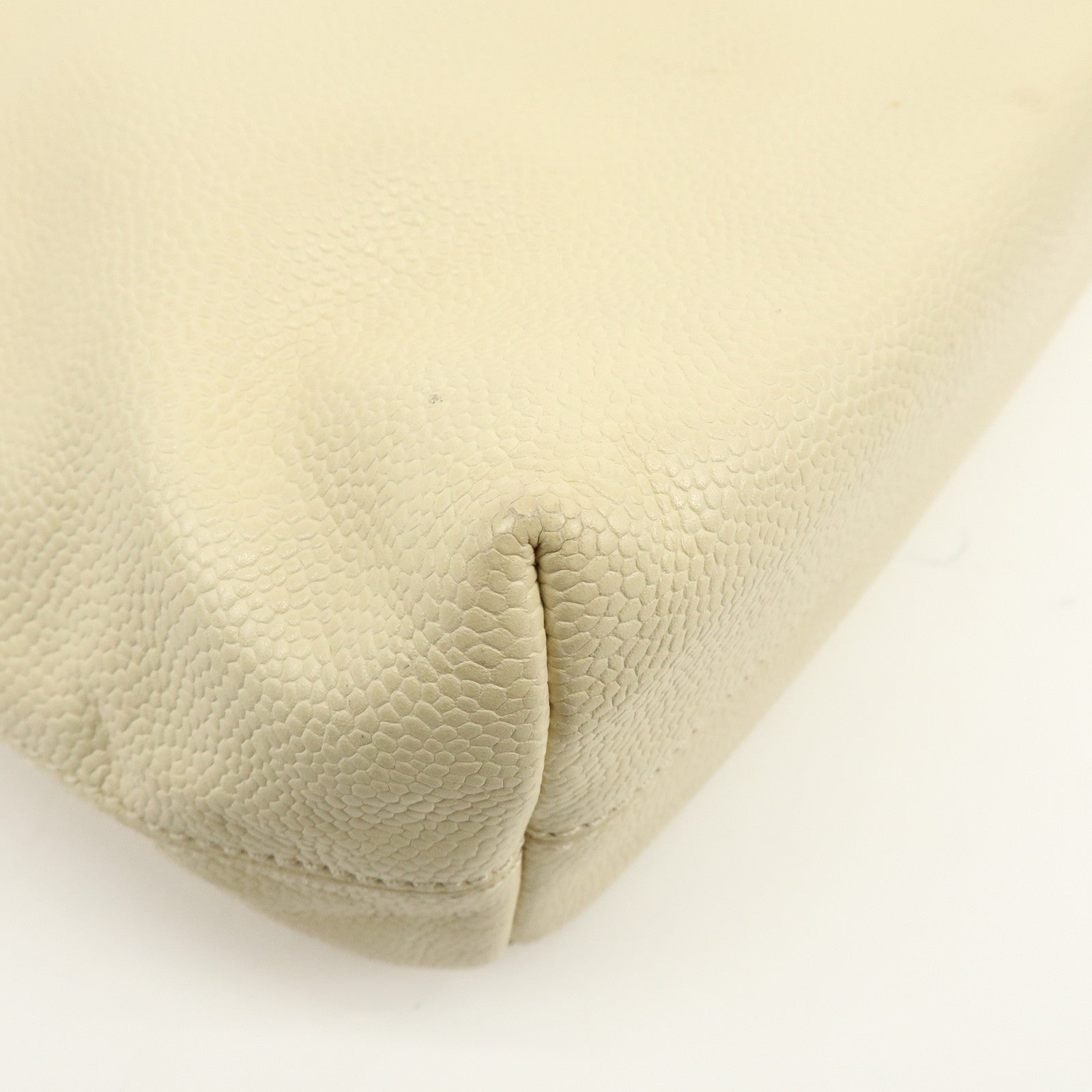 CHANEL COCO Mark Caviarskin Tote Bag Shoulder Bag Ivory