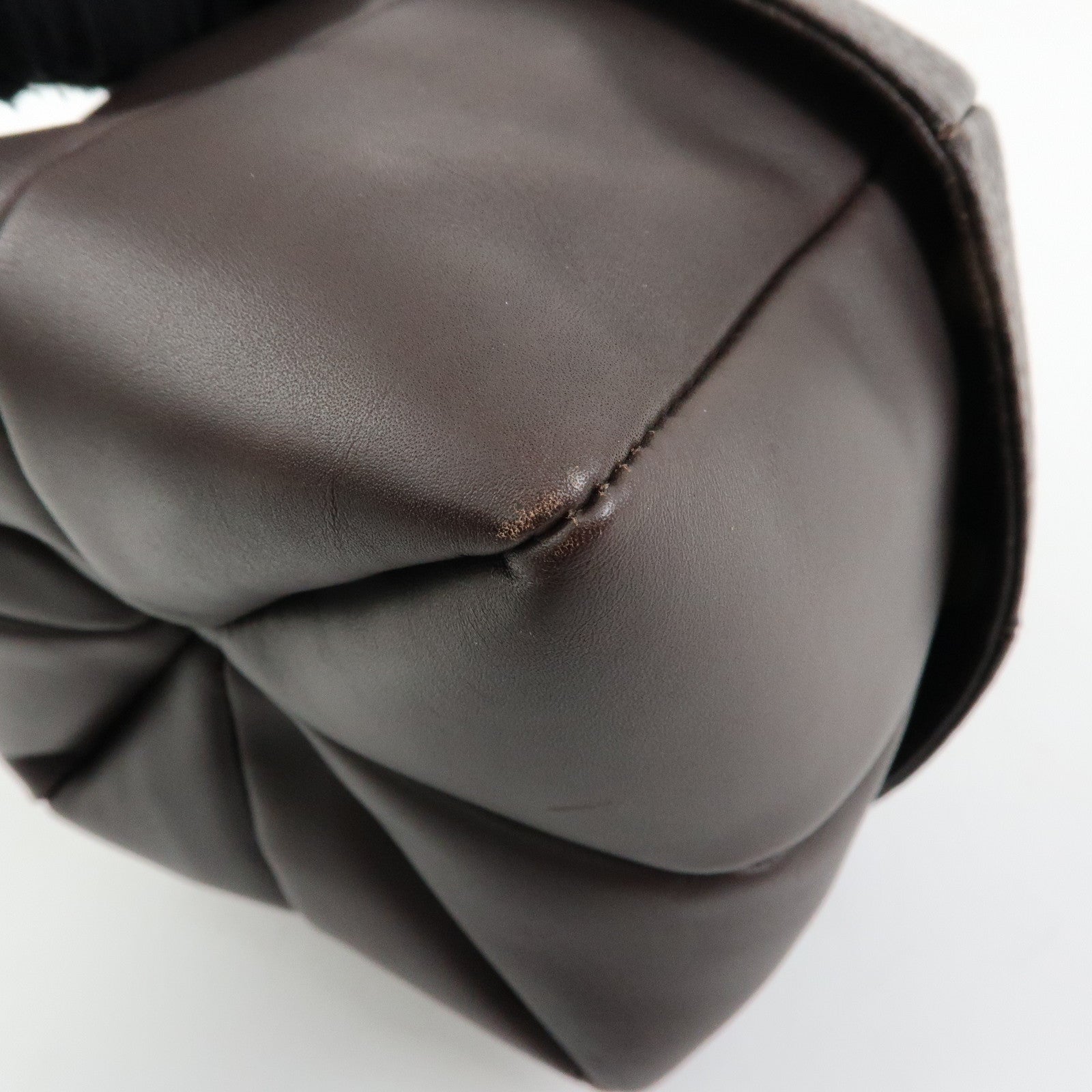Ferragamo Leather Shoulder Bag Crossbody Bag Acorn Bag Dark Brown