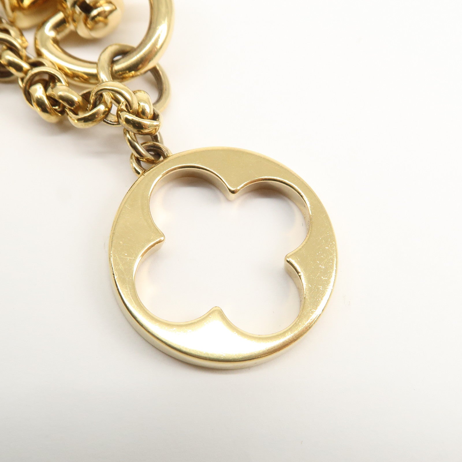 Louis Vuitton Fleur de Monogram Bag Charm Key Chain Gold M65111