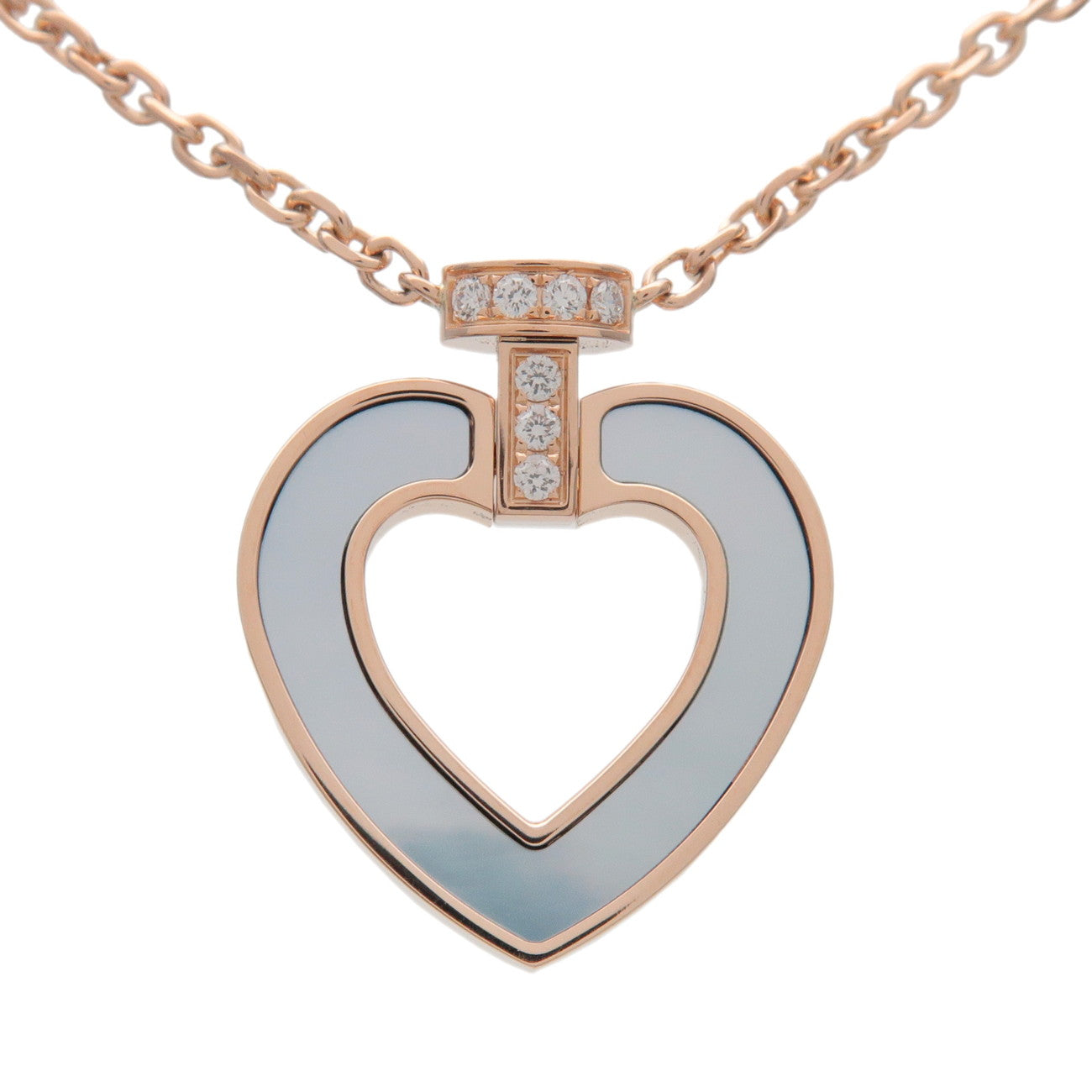 FRED Pretty Woman Diamond Shell Onyx Necklace K18 Rose Gold 7B0275