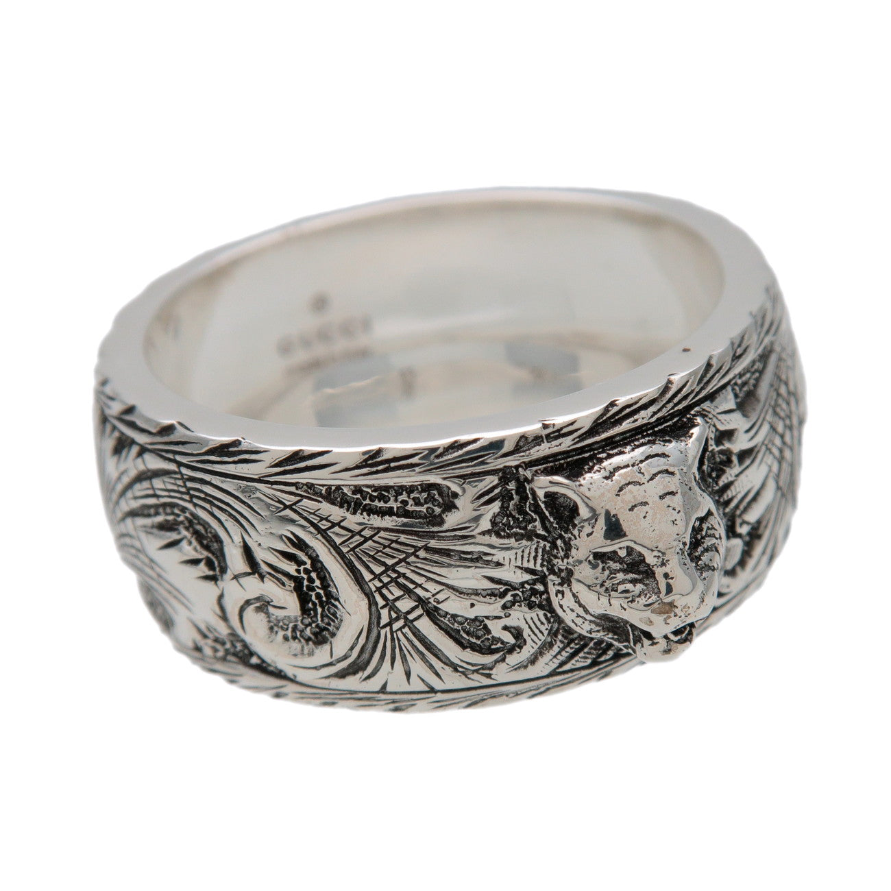 GUCCI Tiger Head Ring SV925 Silver #22 US9.5 EU61 HK21 433571