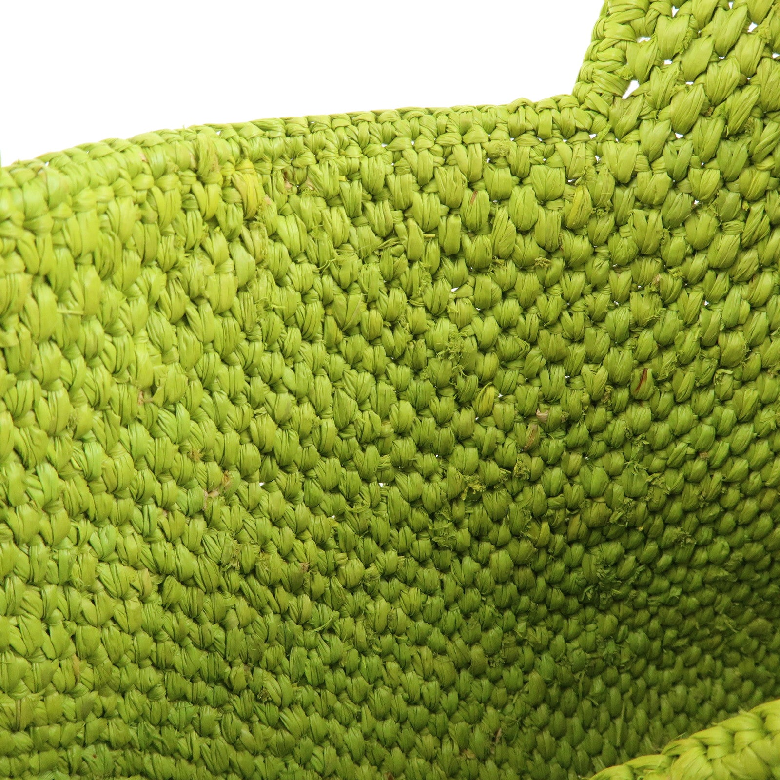 LOEWE Font Tote Bag Raffia Leather 2Way Shoulder Bag Green