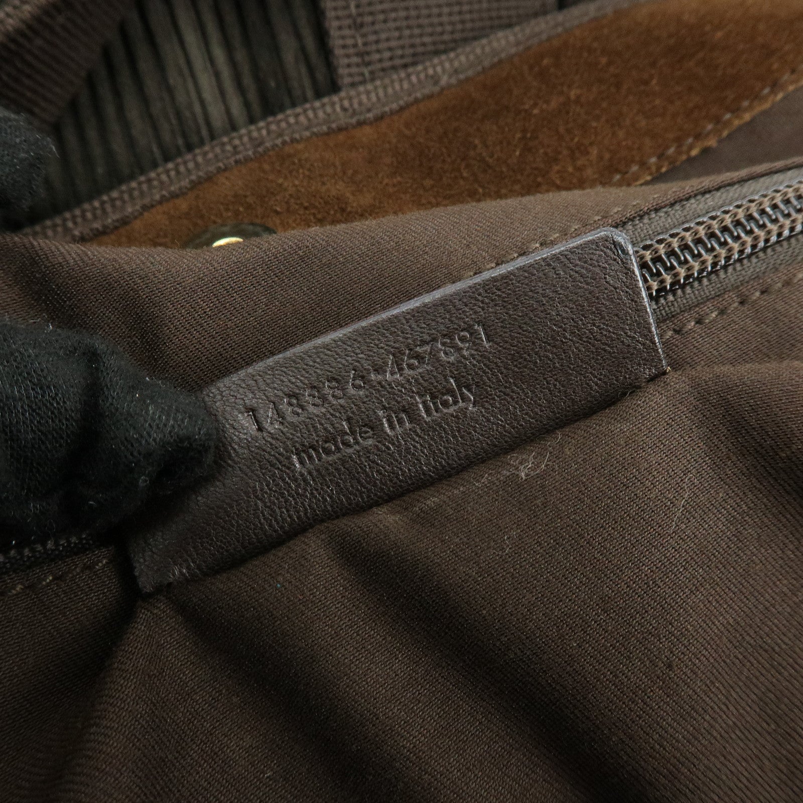 SAINT LAURENT PARIS Cassandra Corduroy Suede Tote Bag Dark Green