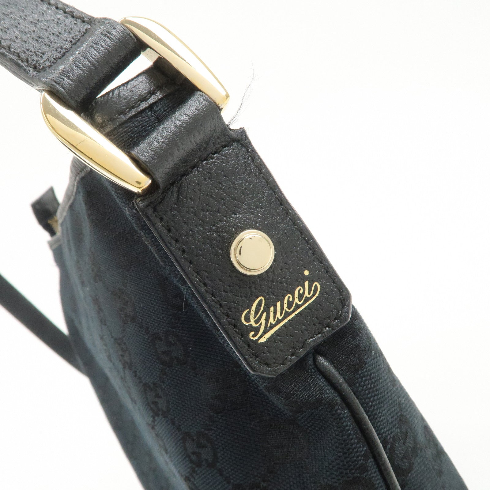 GUCCI Abbey GG Canvas Leather Shoulder Bag Crossbody Bag 131326