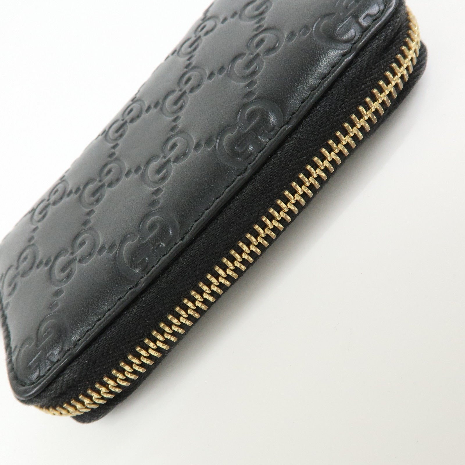 GUCCI Guccissima Leather Zip Around Coin Case Card Holder 447939