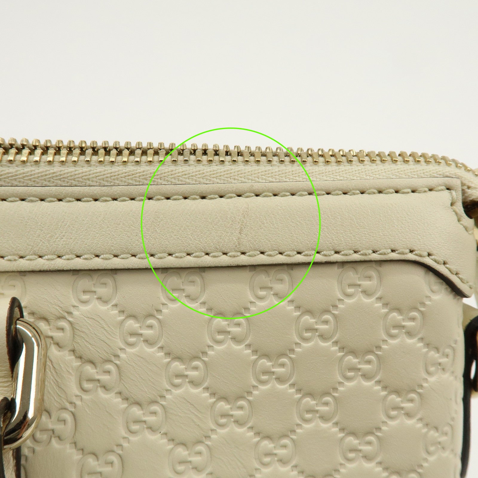 GUCCI Microguccissima Leather 2Way Bag Hand Bag Ivory 449656