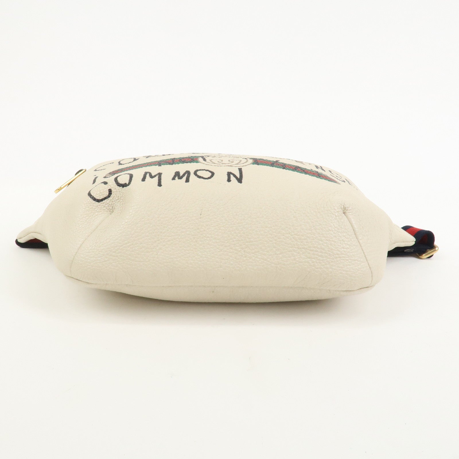 GUCCI Sherry Leather Canvas Waist Bag Ivory 493869