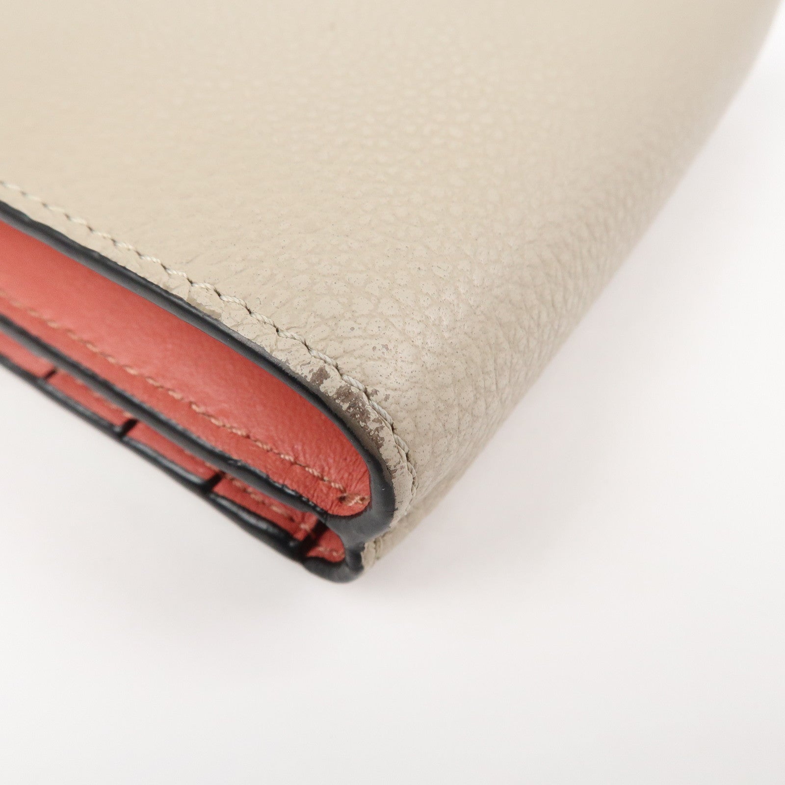 LOEWE Anagram Soft Grain Calf Compact Wallet Light Oats Honey