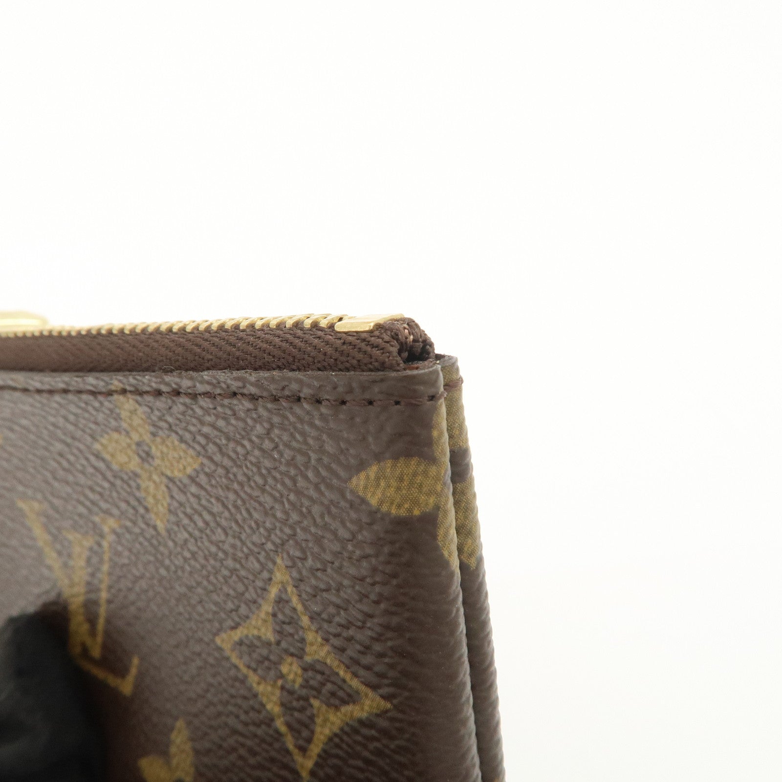 Louis Vuitton Monogram Pochette Cles Coin Case Key Case Brown M62650