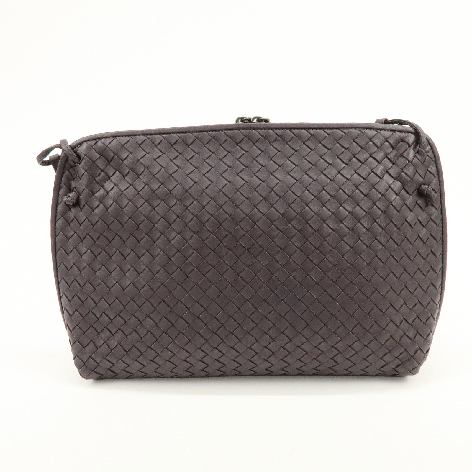 BOTTEGA VENETA Intrecciato Leather Shoulder Bag Brown 245355