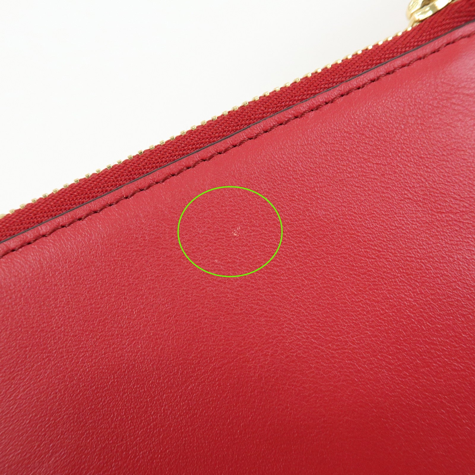 Chloe See By Chloe Embossed Leather Clutch Bag Flat Pouch Red