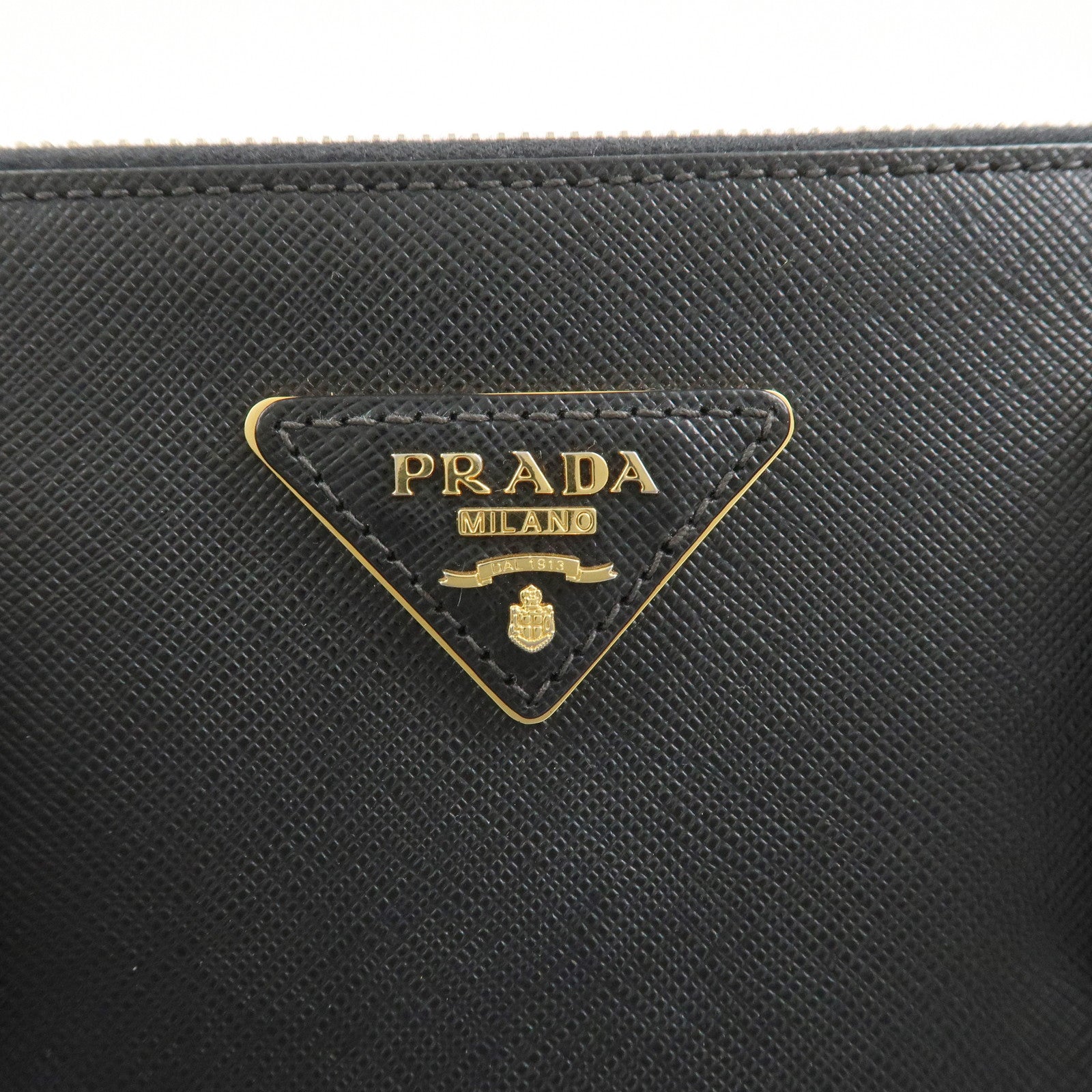 PRADA Triangle Logo Galleria Saffiano Leather 2Way Bag Black 1BA274