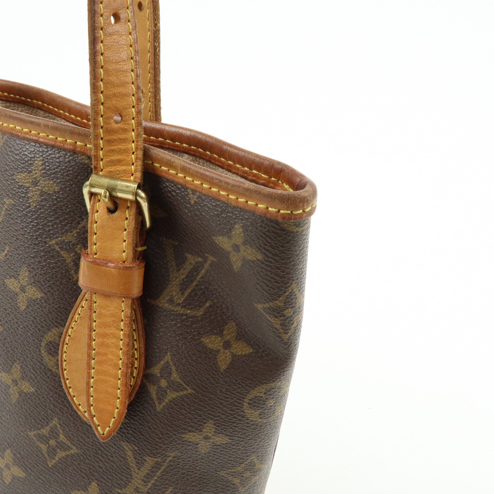 Louis Vuitton Monogram Canvas Bucket PM Hand Bag Brown M42238