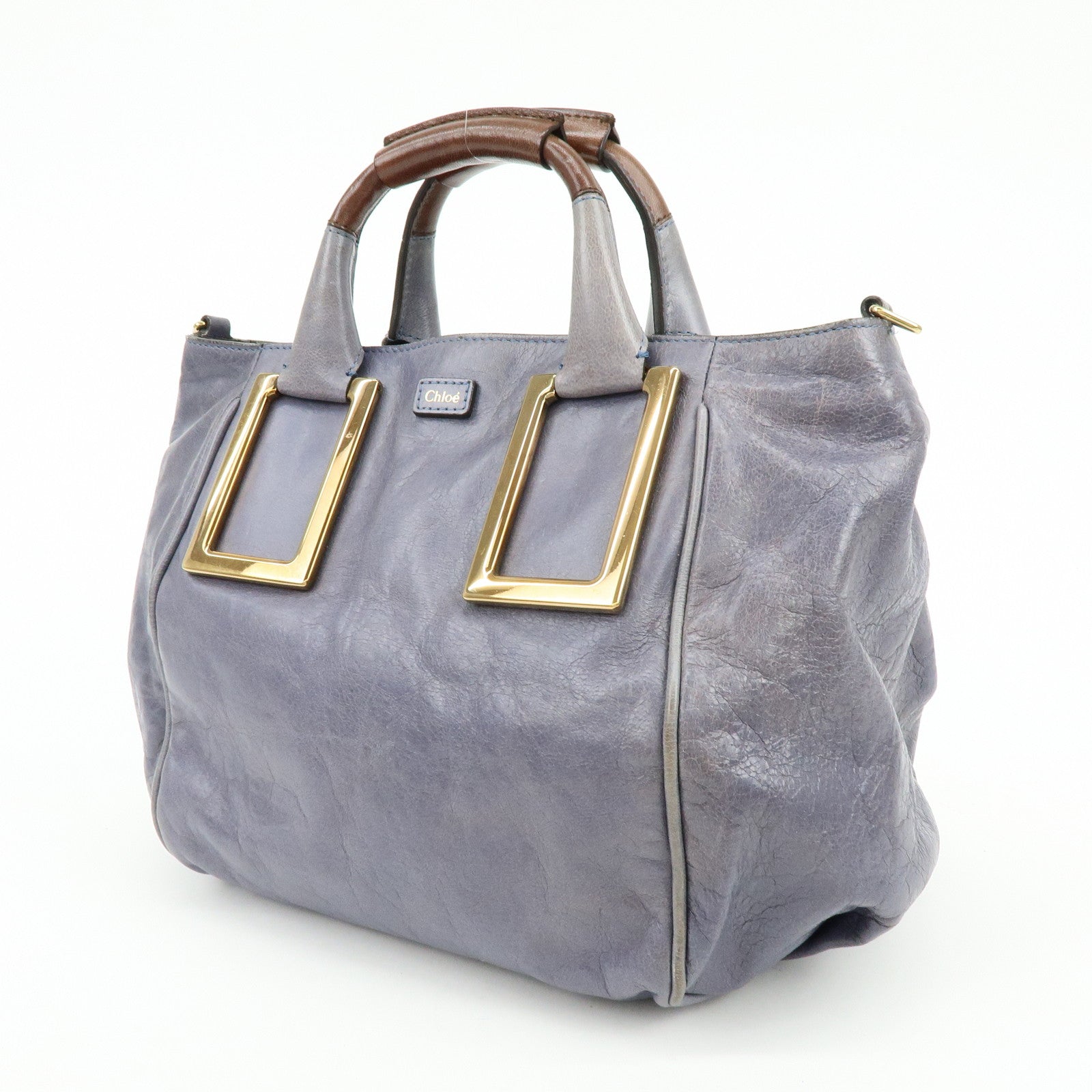 Chloe Ethel Leather 2Way Bag Shoulder Bag Hand Bag Gray