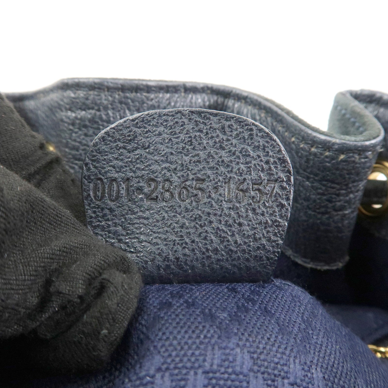 GUCCI Bamboo 2Way Bag Hand Bag Shoulder Bag Dark Navy 001繝ｻ2865