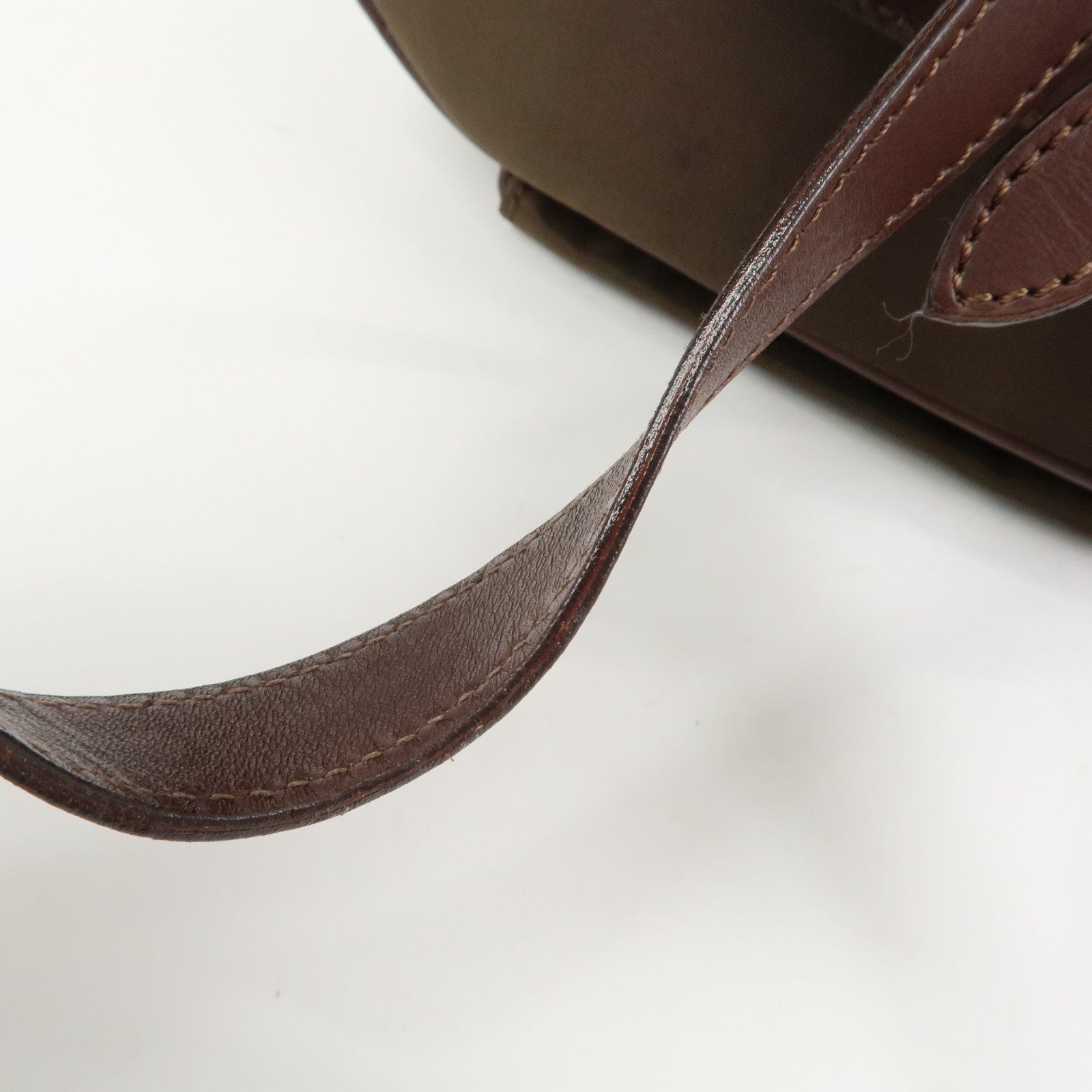 CELINE Logo Nylon Leather Backpack Ruck Sack Brown