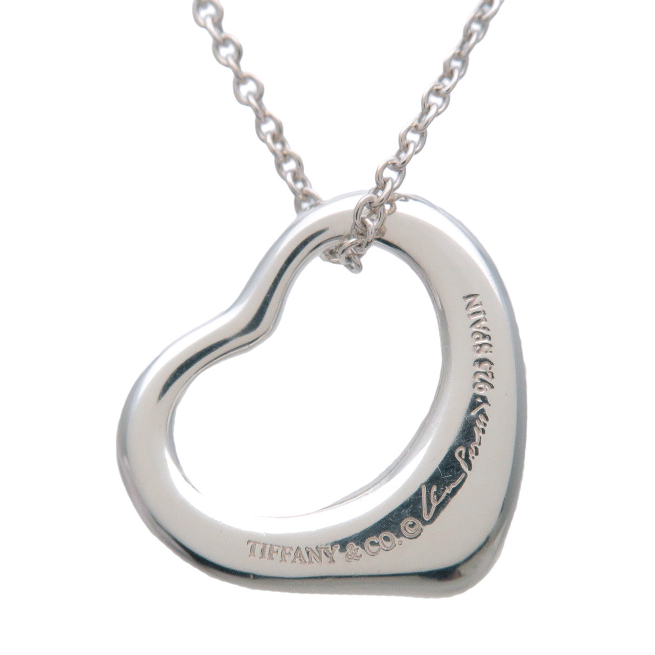Tiffany & Co Open Heart Necklace 16MM SV925 Silver