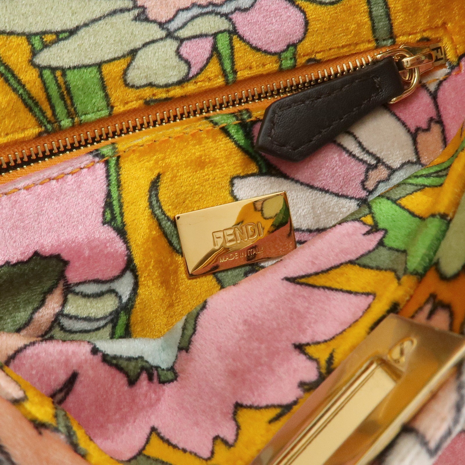 FENDI Peekaboo Small Velour 2Way Shoulder Bag Hand Bag BN244