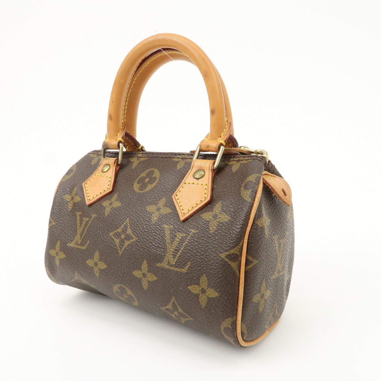Louis Vuitton Monogram Mini Speedy Hand Bag & Strap TH0955 J00145 Used