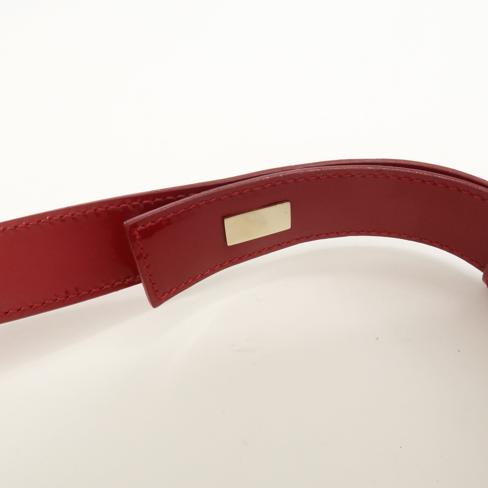 GUCCI GG Canvas Patent Leather Shoulder Bag Hand Bag Red 001・4206