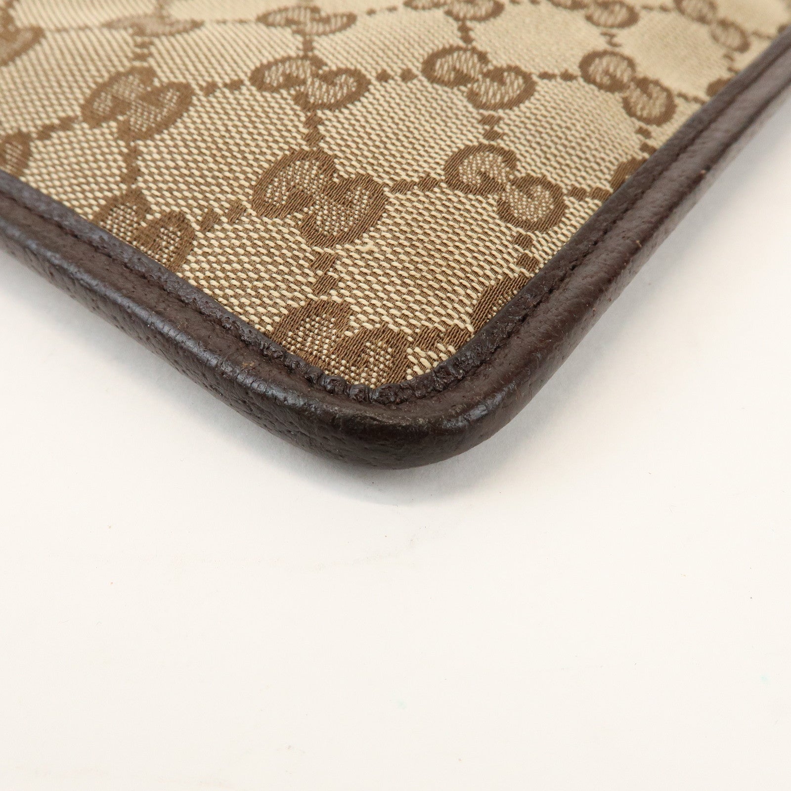 GUCCI GG Canvas Leather Shoulder Crossbody Bag Beige Brown 27639