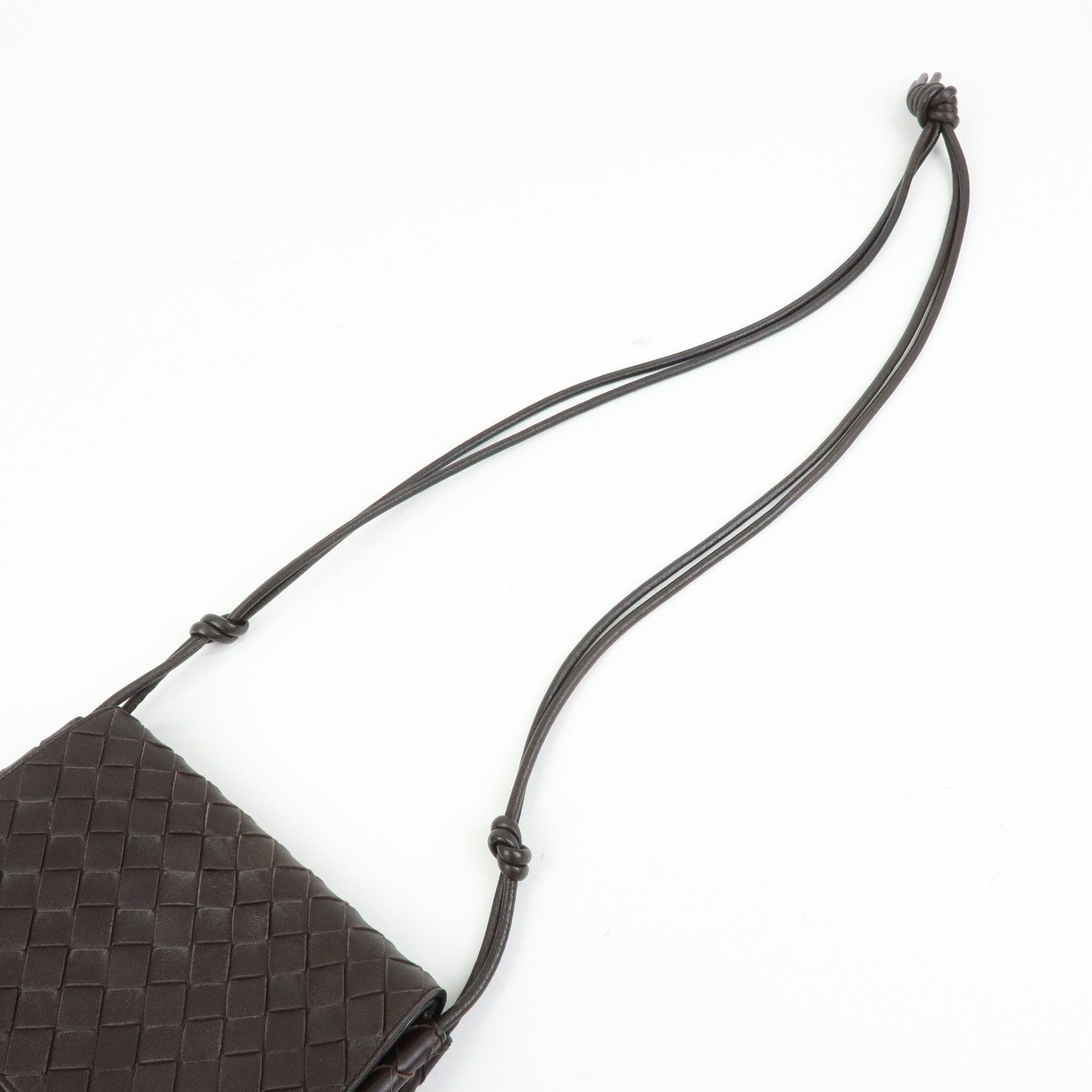 BOTTEGA VENETA Intrecciato Leather Shoulder Bag Hand Bag Brown